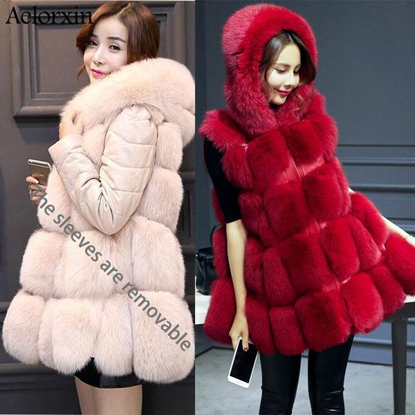 women's fur & faux aelorxin winter coat women warm jacket long sleeve female chic outerwear and vest two wear sleeves detachable, Black
women's fur & faux aelorxin winter coat women warm jacket long sleeve female chic outerwear and vest two wear sleeves detachable, Black