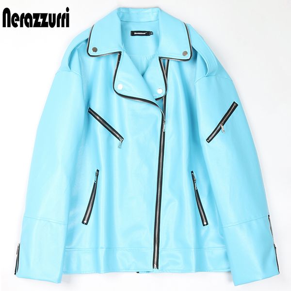 nerazzurri short leather biker jacket women zipper autumn light plus size clothing for women blue faux leather jackets 5xl 6xl 201030, Black
nerazzurri short leather biker jacket women zipper autumn light plus size clothing for women blue faux leather jackets 5xl 6xl 201030, Black