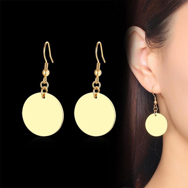 round circle disc dangle drop earrings stainless steel women wife elegant gifts, Silver
round circle disc dangle drop earrings stainless steel women wife elegant gifts, Silver