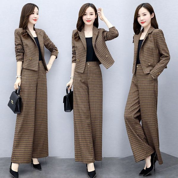 2020 autumn new style women's fashion temperament thousand bird style leisure wide leg wide leg pants pants suit suit for women two pie, Gray
2020 autumn new style women's fashion temperament thousand bird style leisure wide leg wide leg pants pants suit suit for women two pie, Gray