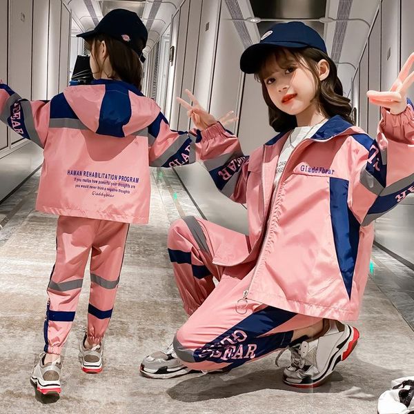 fashion girls clothing 4-12y autumn girl set long sleeve windbreaker jacket + pants suits for kids, White
fashion girls clothing 4-12y autumn girl set long sleeve windbreaker jacket + pants suits for kids, White
