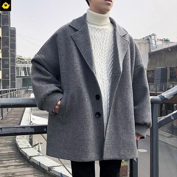 in winter, korean style medium and long windbreaker, men's thickened woollen coat, loose trend, young students' handsome coat tren, Tan;black
in winter, korean style medium and long windbreaker, men's thickened woollen coat, loose trend, young students' handsome coat tren, Tan;black
