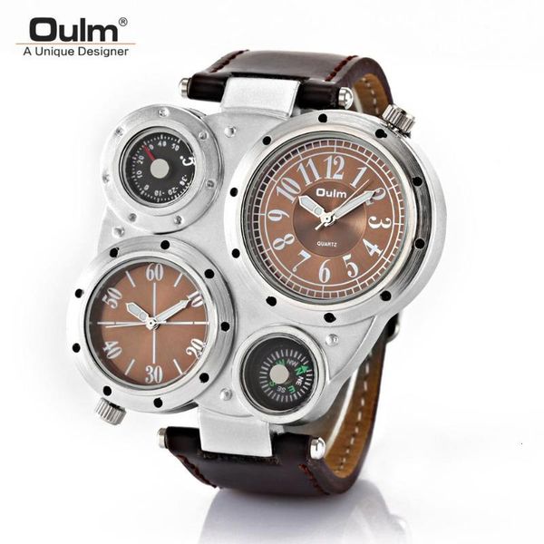 oulm fashion male quartz watch unique creative mens sport watches two time zone men casual wristwatch relogio masculino, Slivery;brown
oulm fashion male quartz watch unique creative mens sport watches two time zone men casual wristwatch relogio masculino, Slivery;brown