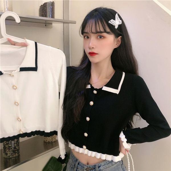 women's knits & tees women sweater autumn winter 2021 korean chic sweet doll neck pearl single row horn sleeve knitted cardigan cute co, White
women's knits & tees women sweater autumn winter 2021 korean chic sweet doll neck pearl single row horn sleeve knitted cardigan cute co, White
