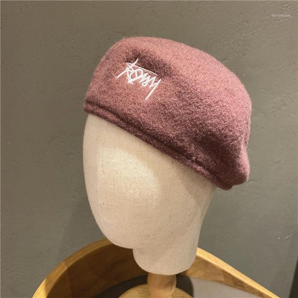 berets embroidery letter hat women winter beret fleece wool classic black beanies girls female painter cap1, Blue;gray
berets embroidery letter hat women winter beret fleece wool classic black beanies girls female painter cap1, Blue;gray