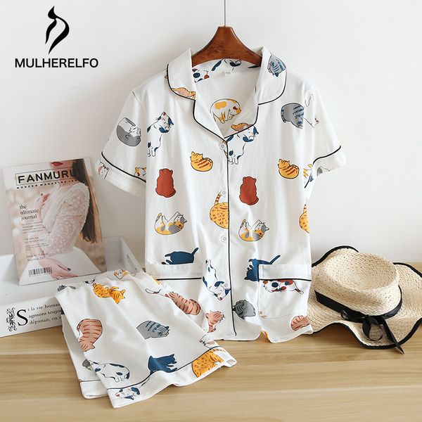 cotton single-breasted turn down collar short sleeve pants women pajamas set female cozy nightwear with pocket sleep shirt home h1210, Black;red
cotton single-breasted turn down collar short sleeve pants women pajamas set female cozy nightwear with pocket sleep shirt home h1210, Black;red