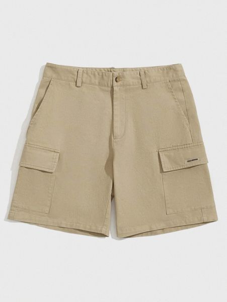 men patched detail flap pocket patched shorts s0cl#, Black