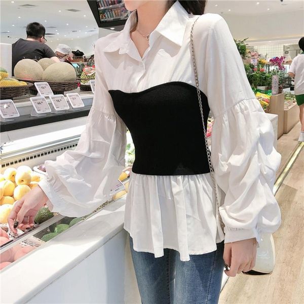 autumn blouse women receive waist long sleeve fake two-piece shirt fashion girl lantern sleeve and blouses sale, White
autumn blouse women receive waist long sleeve fake two-piece shirt fashion girl lantern sleeve and blouses sale, White