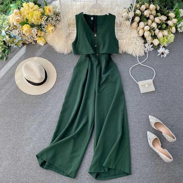 women 2020 summer elegant v-neck jumpsuits single breasted sleeveless ladies slim rompers wide-leg fashion retro jumpsuits n3821, Black;white
women 2020 summer elegant v-neck jumpsuits single breasted sleeveless ladies slim rompers wide-leg fashion retro jumpsuits n3821, Black;white