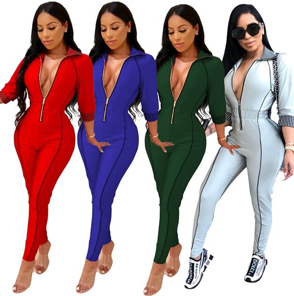 women bodysuit jumpsuit rompers ladies one piece pants solid color zipper clothing onesies winter autumn streetwear outfits cz102704, Black;white
women bodysuit jumpsuit rompers ladies one piece pants solid color zipper clothing onesies winter autumn streetwear outfits cz102704, Black;white