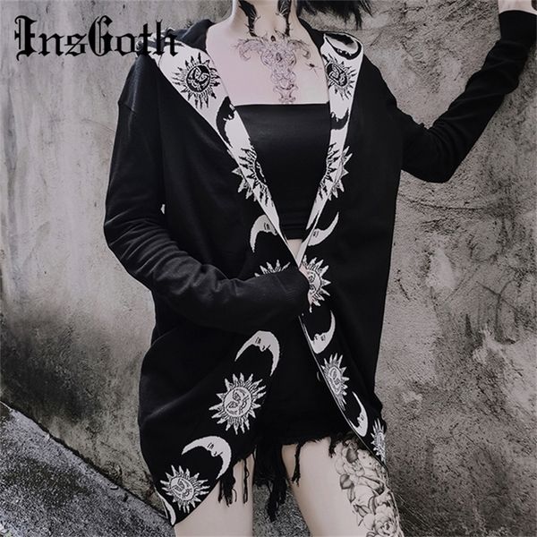 insgoth women chic gothic hooded plus size knitting sweatshirts loose moon sun printed long coat punk hoodies y200915, Black
insgoth women chic gothic hooded plus size knitting sweatshirts loose moon sun printed long coat punk hoodies y200915, Black