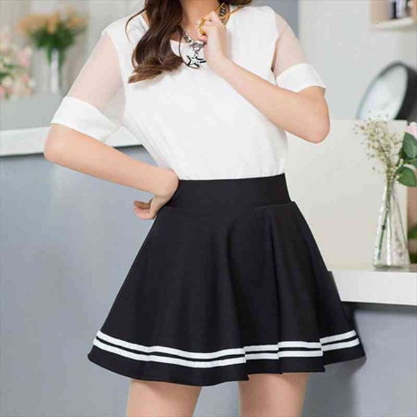 high waist pleated skirts kawaii harajuku skirts women girls lolita a-line sailor skirt large size preppy school uniform, Black 
high waist pleated skirts kawaii harajuku skirts women girls lolita a-line sailor skirt large size preppy school uniform, Black