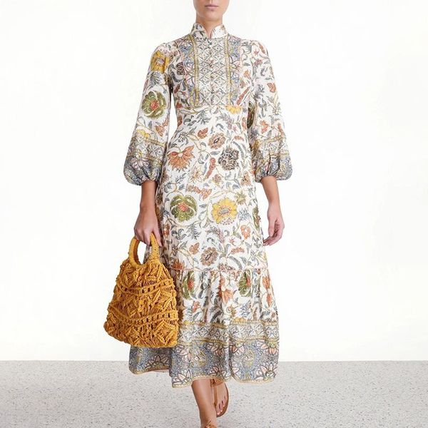 vintage print dresses female stand collar lantern long sleeve high waist ruffle women's dress 2020 fashion clothing, White
vintage print dresses female stand collar lantern long sleeve high waist ruffle women's dress 2020 fashion clothing, White