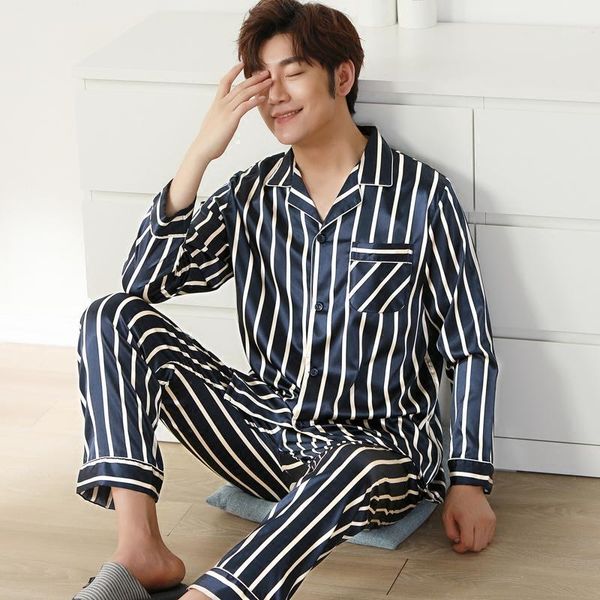 new spring autumn mens silk satin pajamas long sleeve elegant sleep shirt and pants men pijama set home clothing1, Black;brown
new spring autumn mens silk satin pajamas long sleeve elegant sleep shirt and pants men pijama set home clothing1, Black;brown