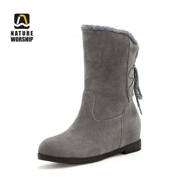 boots winter women mid-calf half shoes flock nubuck solid fashion short plush insole round toe lace-up height increasing, Black
boots winter women mid-calf half shoes flock nubuck solid fashion short plush insole round toe lace-up height increasing, Black