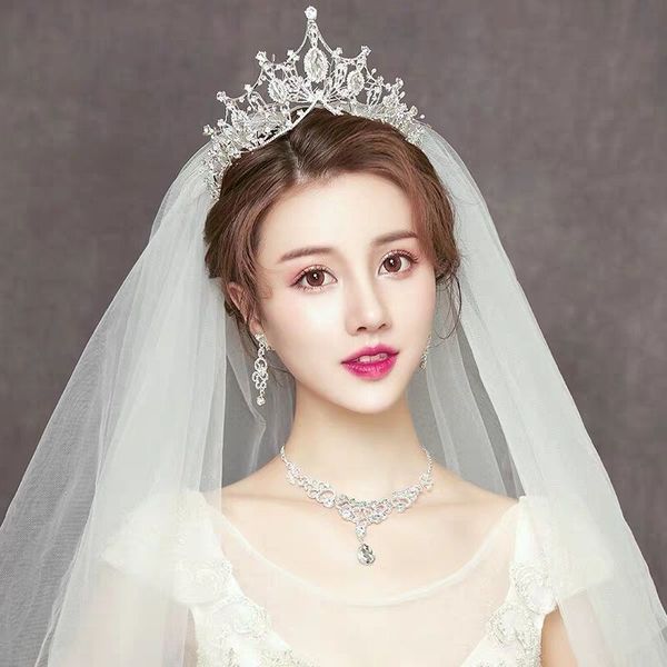 lnecklace white bridal headdress baroque three crown sets of korean wedding dress accessories m, Silver
lnecklace white bridal headdress baroque three crown sets of korean wedding dress accessories m, Silver