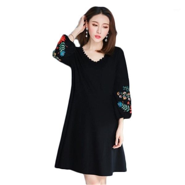casual dresses plus size women's 2021 spring autumn fenale dress vintsge loose ladies long sleeve embroidery woman fc501, Black;gray
casual dresses plus size women's 2021 spring autumn fenale dress vintsge loose ladies long sleeve embroidery woman fc501, Black;gray