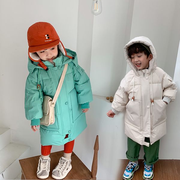 2020 new foreign style autumn winter children's down jacket medium and long girls' thickened boy's coat, Blue;gray
2020 new foreign style autumn winter children's down jacket medium and long girls' thickened boy's coat, Blue;gray
