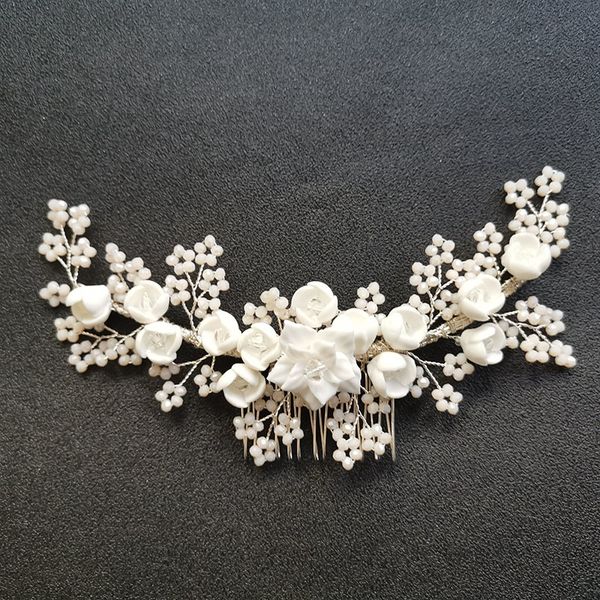 slbridal handmade crystal rhinestone pearls ceramic flower bridal hair comb wedding hair accessories bridesmaids women jewelry j0113, Slivery;golden
slbridal handmade crystal rhinestone pearls ceramic flower bridal hair comb wedding hair accessories bridesmaids women jewelry j0113, Slivery;golden