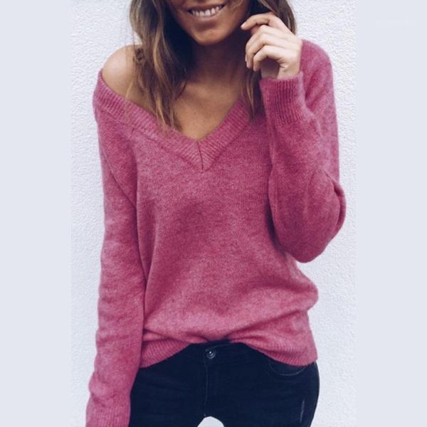women's sweaters womens deep v-neck spring winter long sleeve backless knitted woman solid color sweaters1, White;black
women's sweaters womens deep v-neck spring winter long sleeve backless knitted woman solid color sweaters1, White;black