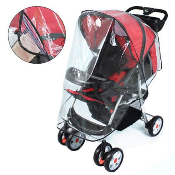 2020 Universal Rain Cover Buggy Stroller Jogger Rain Cover Dust Windbreak Anti-uv Good Transparency Red