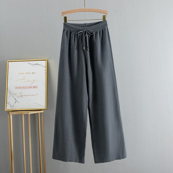 2021 new autumn winter knitted women long straight pants drawstring drape wide leg pant elastic lace up sweater trousers g9qh, Black;white
2021 new autumn winter knitted women long straight pants drawstring drape wide leg pant elastic lace up sweater trousers g9qh, Black;white