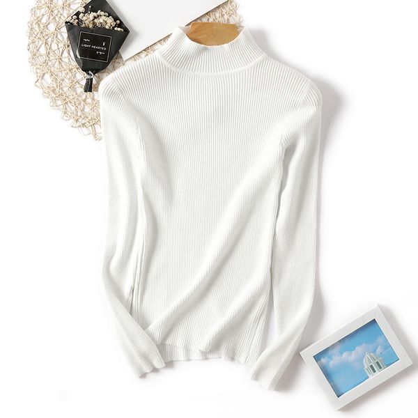 2021 new autumn winter women sweater pullovers knitted elasticity casual jumper fashion slim turtleneck warm female sweaters vqkr, White;black
2021 new autumn winter women sweater pullovers knitted elasticity casual jumper fashion slim turtleneck warm female sweaters vqkr, White;black
