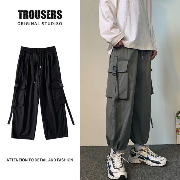 men's pants cargo fashion casual multi-pocket wide-leg men streetwear loose hip-hop straight trousers mens m-5xl, Black
men's pants cargo fashion casual multi-pocket wide-leg men streetwear loose hip-hop straight trousers mens m-5xl, Black