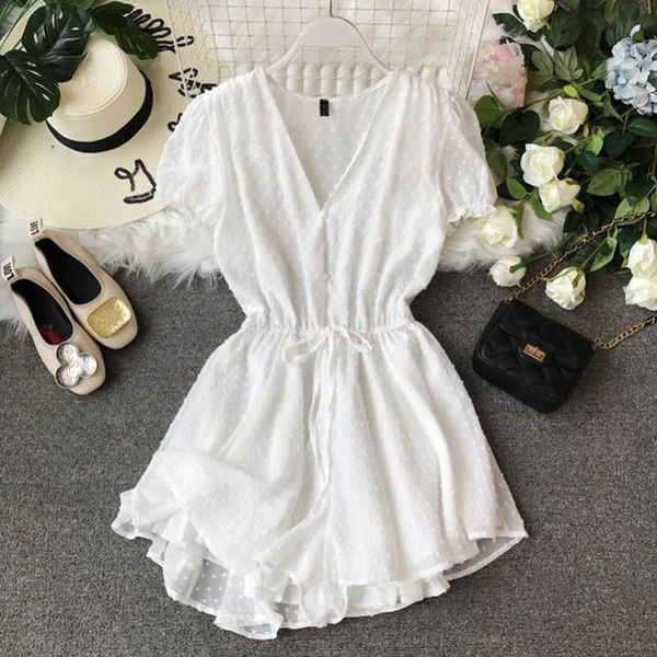 2021 summer bodysuit new v-collar flocking point chiffon couplet girls summer short playsuits women short sleeve sweet jumpsuits, Black;white
2021 summer bodysuit new v-collar flocking point chiffon couplet girls summer short playsuits women short sleeve sweet jumpsuits, Black;white