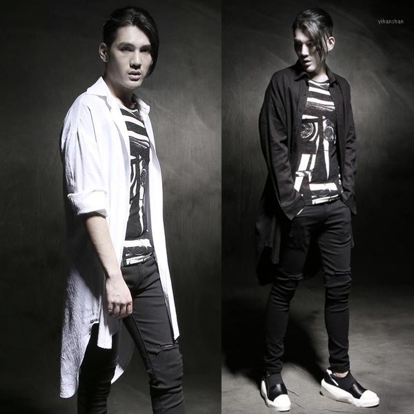 new 2017 men's slim fashion dj costume slim hair stylist linen sun protection long shirt clothing costumes1, White;black
new 2017 men's slim fashion dj costume slim hair stylist linen sun protection long shirt clothing costumes1, White;black