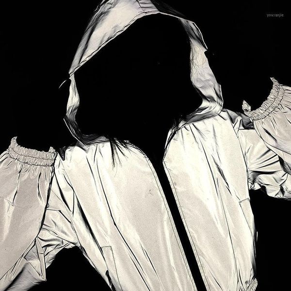reflective jacket hip hop streetwear fashion casual hooded coat zippers 2 piece set 2020 autumn women jackets coats girls neon1, Black;brown
reflective jacket hip hop streetwear fashion casual hooded coat zippers 2 piece set 2020 autumn women jackets coats girls neon1, Black;brown