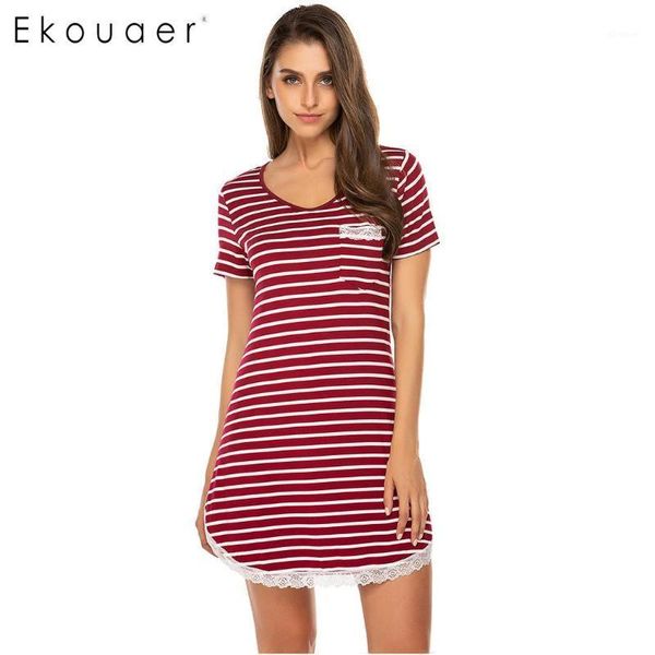 ekouaer women summer nightgown sleepshirts v-neck short sleeve pocket striped lace sleepwear night dress ladies nightwear1, Black;red
ekouaer women summer nightgown sleepshirts v-neck short sleeve pocket striped lace sleepwear night dress ladies nightwear1, Black;red