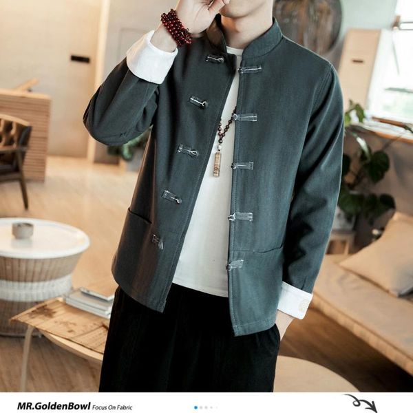 mrgoldenbow autumn 3 colors man jackets vintage button men casual coats 2020 chiese style male loose outwear, Black;brown
mrgoldenbow autumn 3 colors man jackets vintage button men casual coats 2020 chiese style male loose outwear, Black;brown