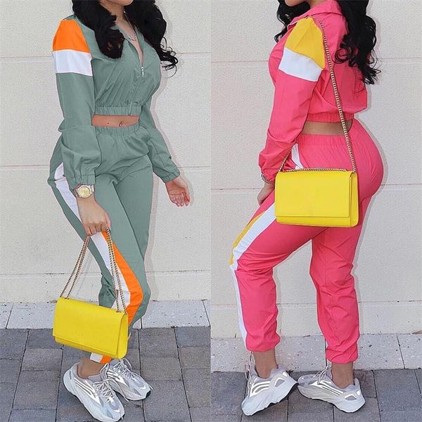 new two zipper crop and pants hip hop club outfit panelled 2 piece set tracksuit women joggers suit y200824, Gray
new two zipper crop and pants hip hop club outfit panelled 2 piece set tracksuit women joggers suit y200824, Gray