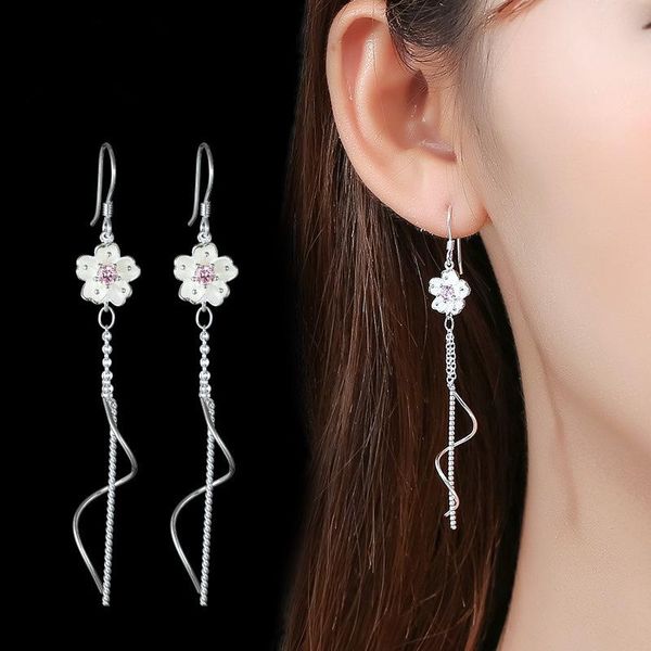 dangle & chandelier obear fashion pink zircon cherry blossom flower wave tassel earrings for women girl gift siver plated, Silver
dangle & chandelier obear fashion pink zircon cherry blossom flower wave tassel earrings for women girl gift siver plated, Silver