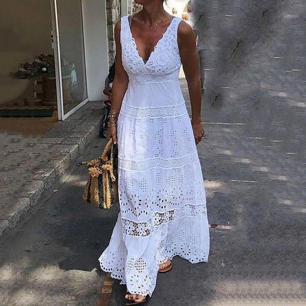 summer sleeveless white lace dress elegant women v neck sleeveless a line hollow women 2020 holiday party beach long dress1, Black;gray
summer sleeveless white lace dress elegant women v neck sleeveless a line hollow women 2020 holiday party beach long dress1, Black;gray