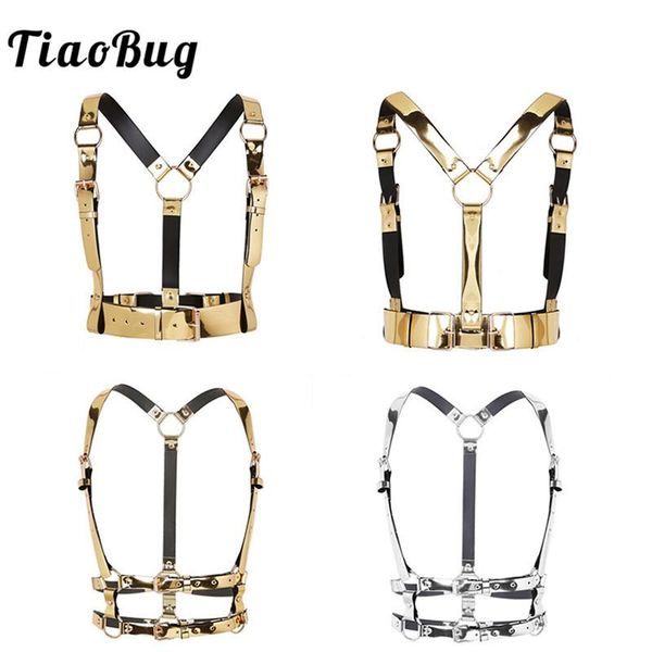 tiaobug fashion punk festival faux leather body bondage belt gold harness women men waist belt club party strap, Black;brown
tiaobug fashion punk festival faux leather body bondage belt gold harness women men waist belt club party strap, Black;brown