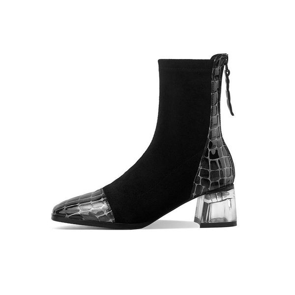patchwork genuine leather boots shoes for women popular high heels boots 2020 retro dancing party ankle, Black
patchwork genuine leather boots shoes for women popular high heels boots 2020 retro dancing party ankle, Black
