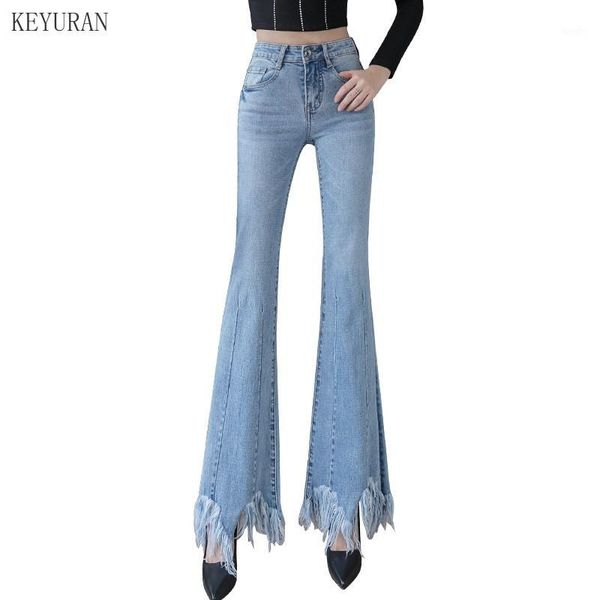 2020 tassel high waist jeans streetwear blue flare denim full pants women students elastic trousers women's clothing jeans1
2020 tassel high waist jeans streetwear blue flare denim full pants women students elastic trousers women's clothing jeans1