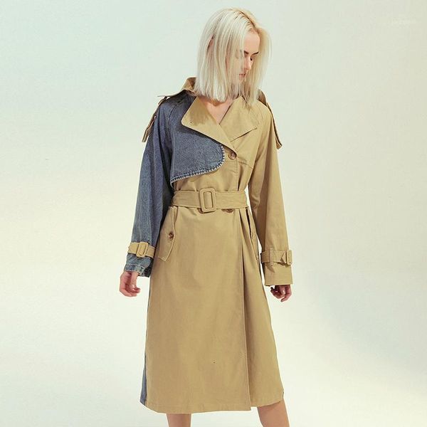 women khaki denim split big size long trench new lapel long sleeve loose fit windbreaker fashion tide spring 2020 1m9851, Tan;black
women khaki denim split big size long trench new lapel long sleeve loose fit windbreaker fashion tide spring 2020 1m9851, Tan;black