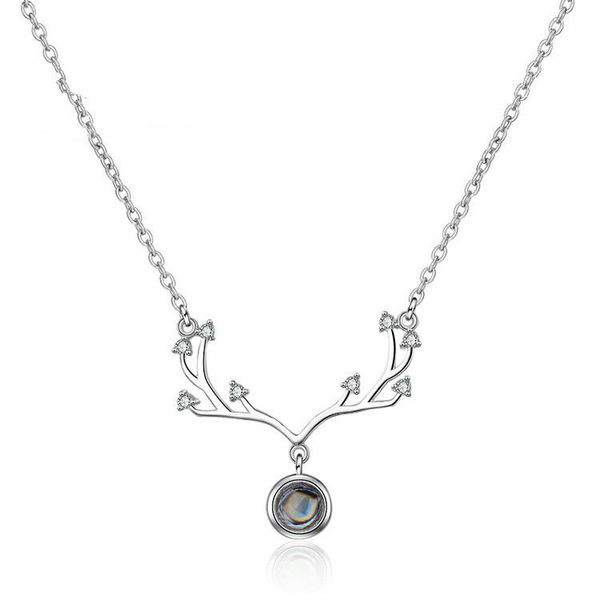 pendant necklaces s925 wedding necklace women female lovers 100 languages i love you antlers clavicle chain, Silver
pendant necklaces s925 wedding necklace women female lovers 100 languages i love you antlers clavicle chain, Silver