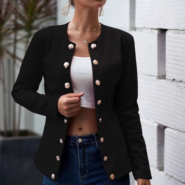 europe and america long-sleeved single-breasted small suit jacket long-sleeved slim coat office lady open stitch outwear1, Black;brown
europe and america long-sleeved single-breasted small suit jacket long-sleeved slim coat office lady open stitch outwear1, Black;brown