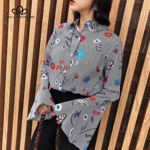 hstar 2020 new spring women striped shirts fashion loose print floral female shirts flare sleeve casual vintage shirt, White
hstar 2020 new spring women striped shirts fashion loose print floral female shirts flare sleeve casual vintage shirt, White