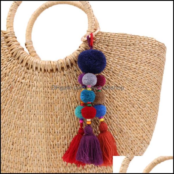 keychains fashion accessories 1pc bohemian style wood beads mticolor pompom keyring bag hanging decoration for women gift drop delivery 2021, Silver
keychains fashion accessories 1pc bohemian style wood beads mticolor pompom keyring bag hanging decoration for women gift drop delivery 2021, Silver