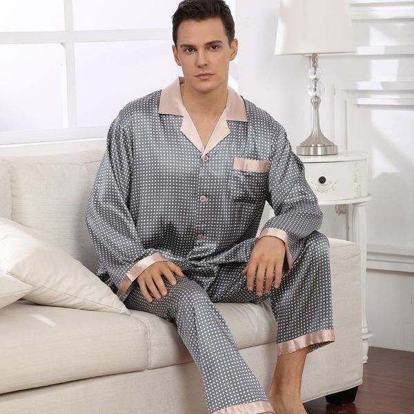2021 new men's stain silk pajama set spring summer casual sleepwear pyjamas home wear suit long sleeve pijamas masculino, Black;brown
2021 new men's stain silk pajama set spring summer casual sleepwear pyjamas home wear suit long sleeve pijamas masculino, Black;brown