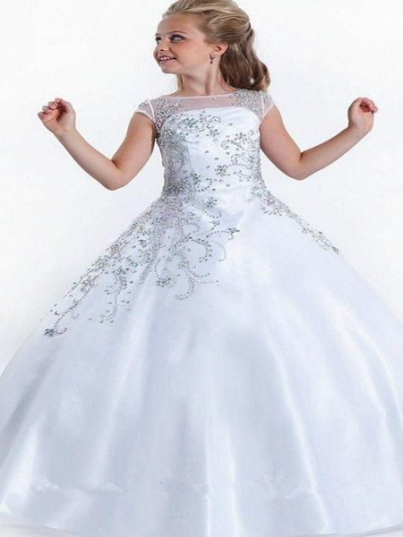 girl's dresses white elegance satin flower girl lace rhinestone dress for weddings sleeveless first holy communion, Red;yellow 
girl's dresses white elegance satin flower girl lace rhinestone dress for weddings sleeveless first holy communion, Red;yellow
