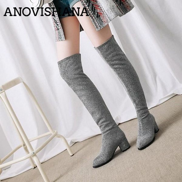 anovishana( shoes women winter boots slip on thick heel square heel pointed toe over the knee boots botas feminino mujer b971h, Black
anovishana( shoes women winter boots slip on thick heel square heel pointed toe over the knee boots botas feminino mujer b971h, Black