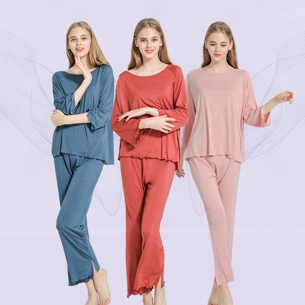 homewear female modal two-piece pajamas set autumn long-sleeved thin pyjamas women comfortable skin-friendly casual sleepwear1, Black;red
homewear female modal two-piece pajamas set autumn long-sleeved thin pyjamas women comfortable skin-friendly casual sleepwear1, Black;red