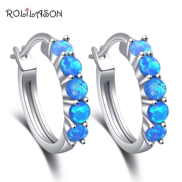 hoop & huggie rolilason round earring for women party gift blue fire opal silver plated fashion jewelry oe748, Golden;silver
hoop & huggie rolilason round earring for women party gift blue fire opal silver plated fashion jewelry oe748, Golden;silver