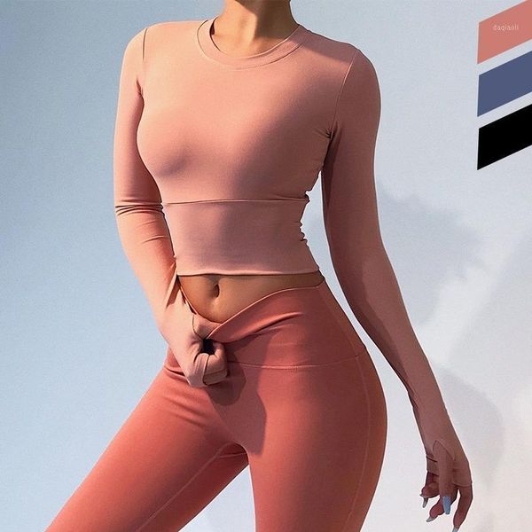 yoga outfits nude fitness long-sleeved women's belly button running sports with chest pad tight shirt1, White;red
yoga outfits nude fitness long-sleeved women's belly button running sports with chest pad tight shirt1, White;red